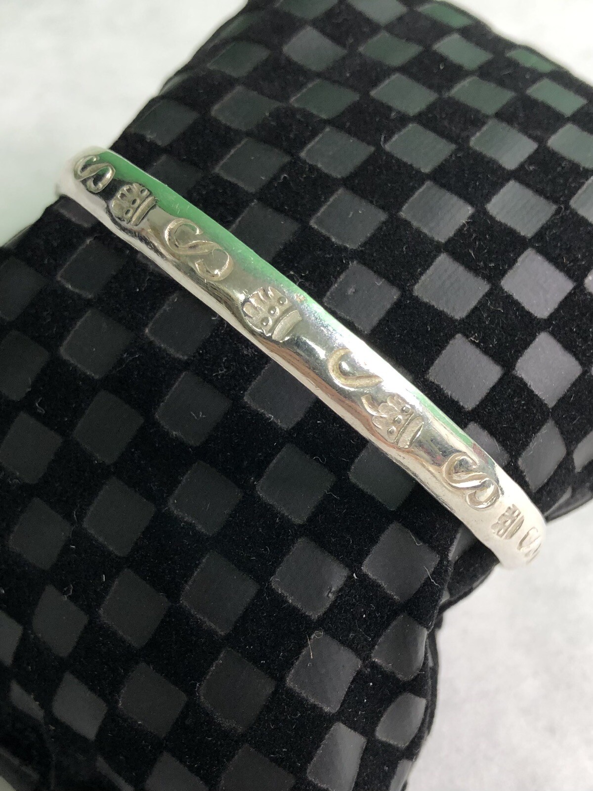 Vintage Mexican Solid Sterling Silver Bangle Brac… - image 5