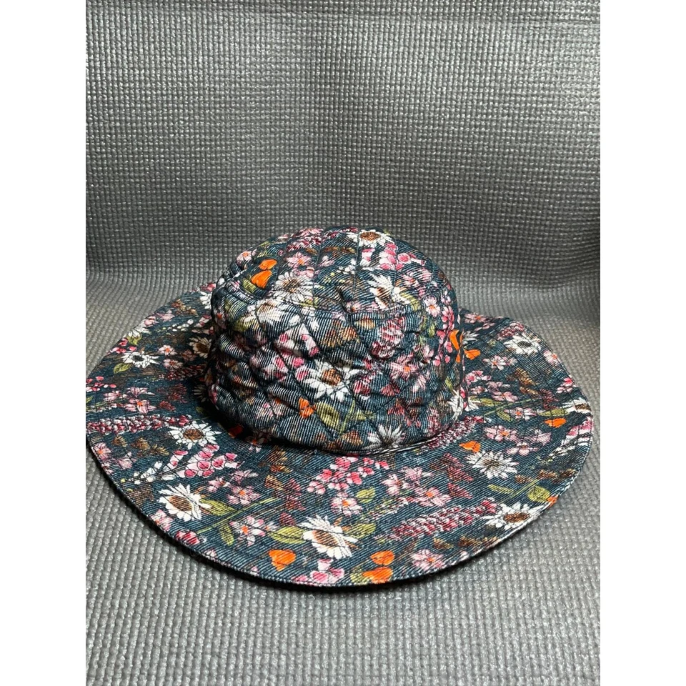 Sombrero Chufy Bucket Mujer Talla Única Azul Estampado Floral Pana Acolchado NUEVO Foto 2 de 4