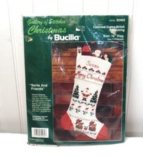 Bucilla Gallery of Christmas "Santa and Friends" Stocking cross stitch