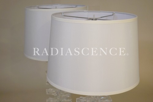 PAIR LUCITE KARL SPRINGER ACRYLIC HELIX STAIRCASE SCULPTURE TABLE LAMPS 70'S - Picture 9 of 11