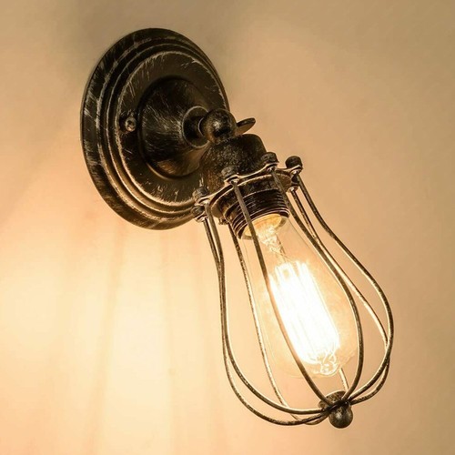 Vintage Wall Light Retro Industrial Cage Wall Lights Indoor Fitting Sconce Lamps - 第 48/74 張圖片