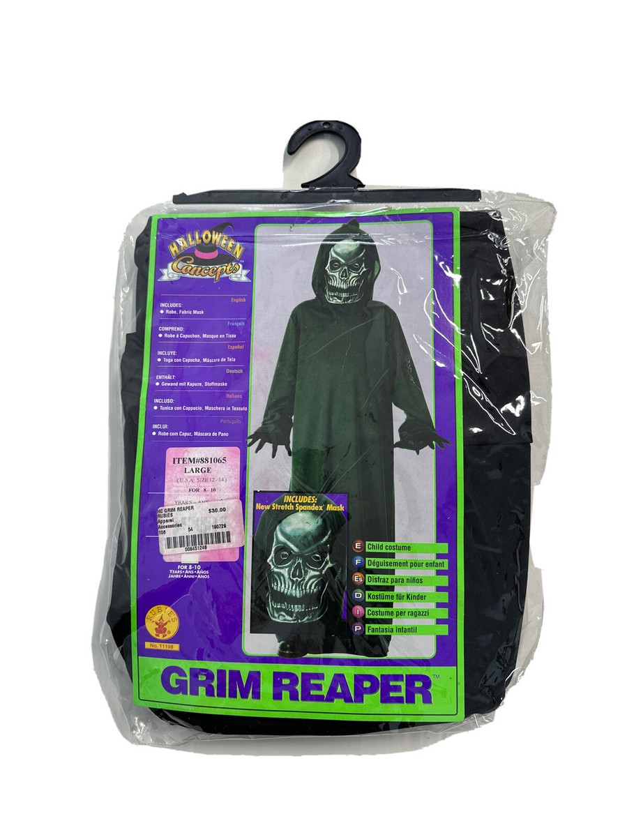 Grim Reaper Halloween Costumes Large Ages 8-10 Size 12-14 Rubies