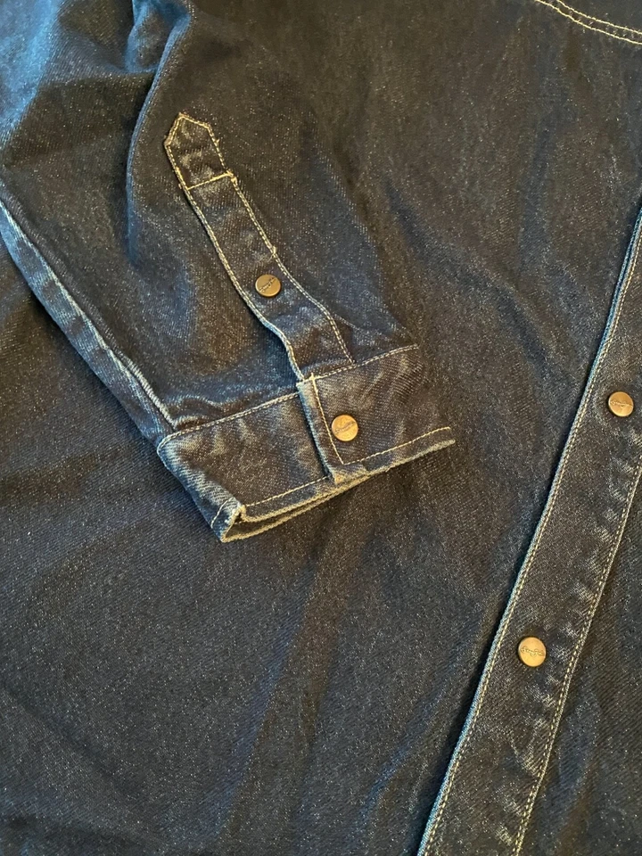 SEAN JOHN HEAVY DENIM SHIRT SHACKET SNAP BUTTON MENS SZ XXL  - Image 4 of 4