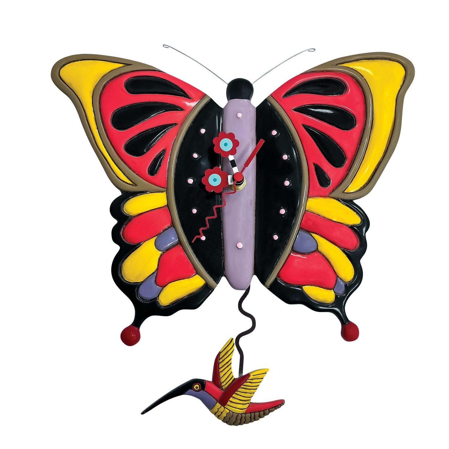 Allen Designs P2154 Flutterby Pendulum Wall Clock 13"