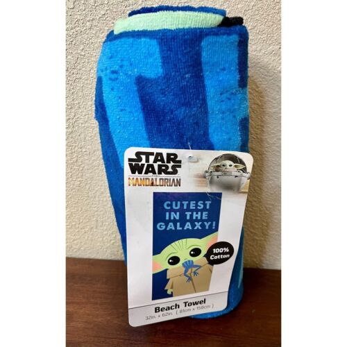 Star Wars Beach Towel Mandalorian Grogu Beach Towel - Picture 1 of 2