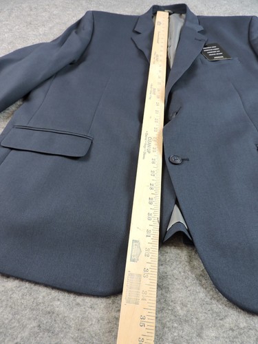 Haggar Mens 50 Regular Classic Fit Wrinkle Free Smokey Blue Blazer Suit Jacket - Picture 17 of 18