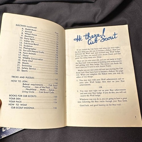 Vintage Cub Scout Books Lot- Wolf and Bear Scout Handbooks (1954) 1960 Printing - Foto 17 di 23