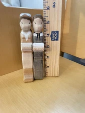 Wooden Handcrafted Figurines Lot Of 2 Emelia Earhart - Florence Nightingale