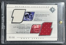 JOHN ELWAY JOE MONTANA 2004 UPPER DECK ULTIMATE COLL DUAL GU GAME JERSEY 95/99