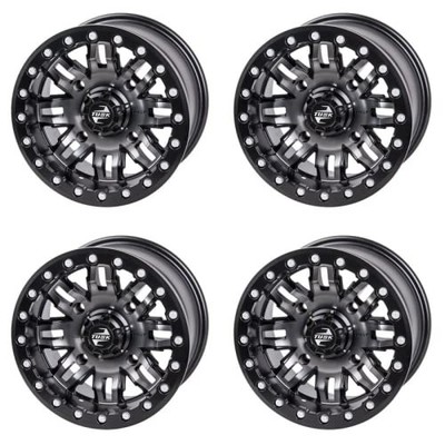 4PK 4/156 Tusk 185-279-0039ae2f-f63e58-4X Teton Beadlock Wheel 14x10 5.0+5.0 Gun