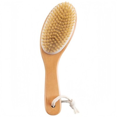 Dry Brushing Body Brush with Contoured Wooden Handle,Natural Bristle Nature 