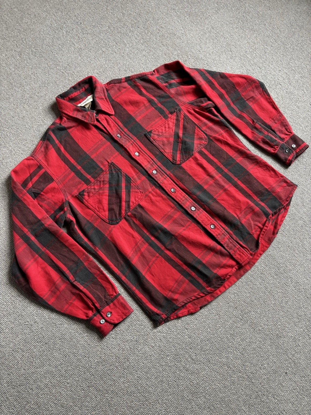 Vintage Big Mac St Johns Bay Mens Red Plaid Check Flannel Shirt USA Made Large image 4