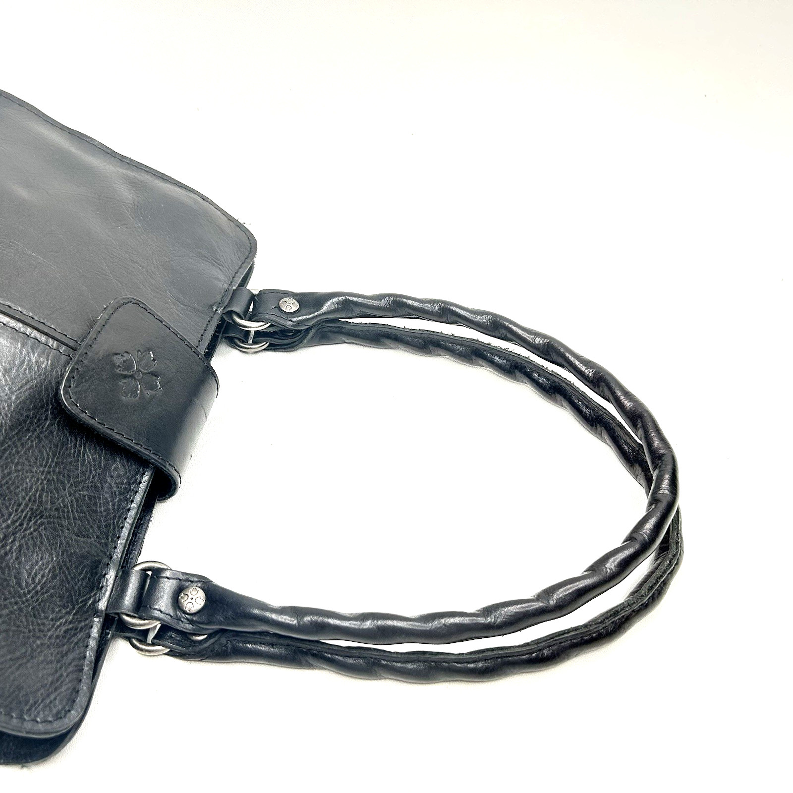 PATRICIA NASH ‘Rienzo’ Leather Handbag Shoulder Bag Satchel BLACK Contemporary