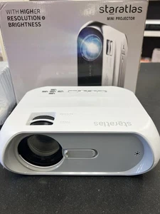Stellaires Mini Projecteur TFT LCD blanc HDMI USB VGA 4:3/16:9 Pierre-clé