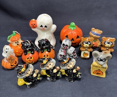 VINTAGE Halloween Candles PUMPKIN GHOST WITCH CAT LOT 80s 90s VTG Decor Russ