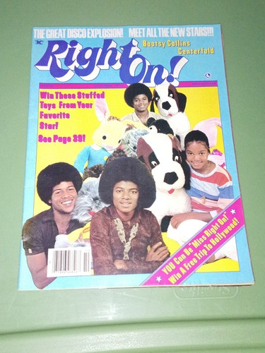 1978 Right On Magazine OCTOBER Vintage Bootsy Collins Randy Latoya Jackson Peabo - Picture 7 of 7