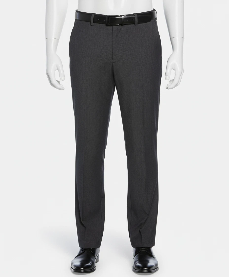 Perry Ellis Portfolio Mens' Gray Modern Fit Pattern Dress Pant Size 33X32