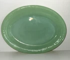 Jadeite Fire King Serving Platter  12 x 9" Ribbed Jane Ray Pattern