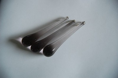 3 Muranoglas Tropfen 100mm, grau für Kronleuchter Lüster Chandelier