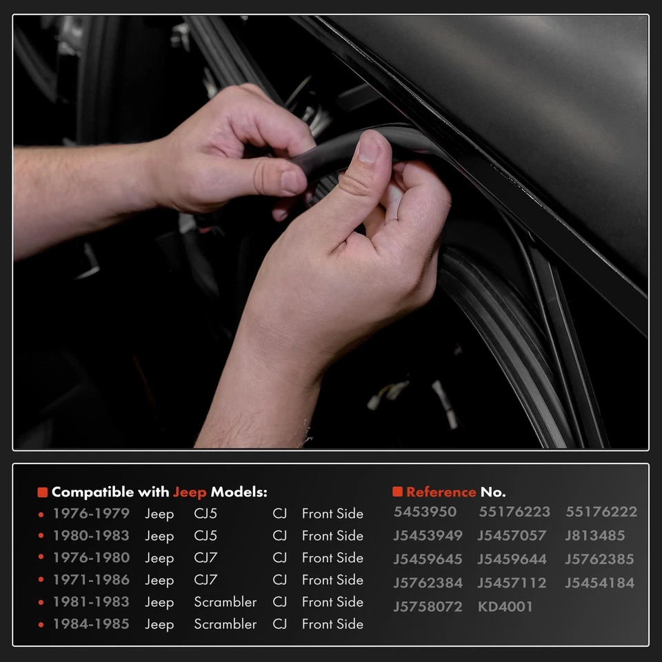 15x Front Rubber Weatherstrip Seal for Jeep CJ5 76-83 CJ7 76-86 Scrambler 81-85 - Image 2 of 4