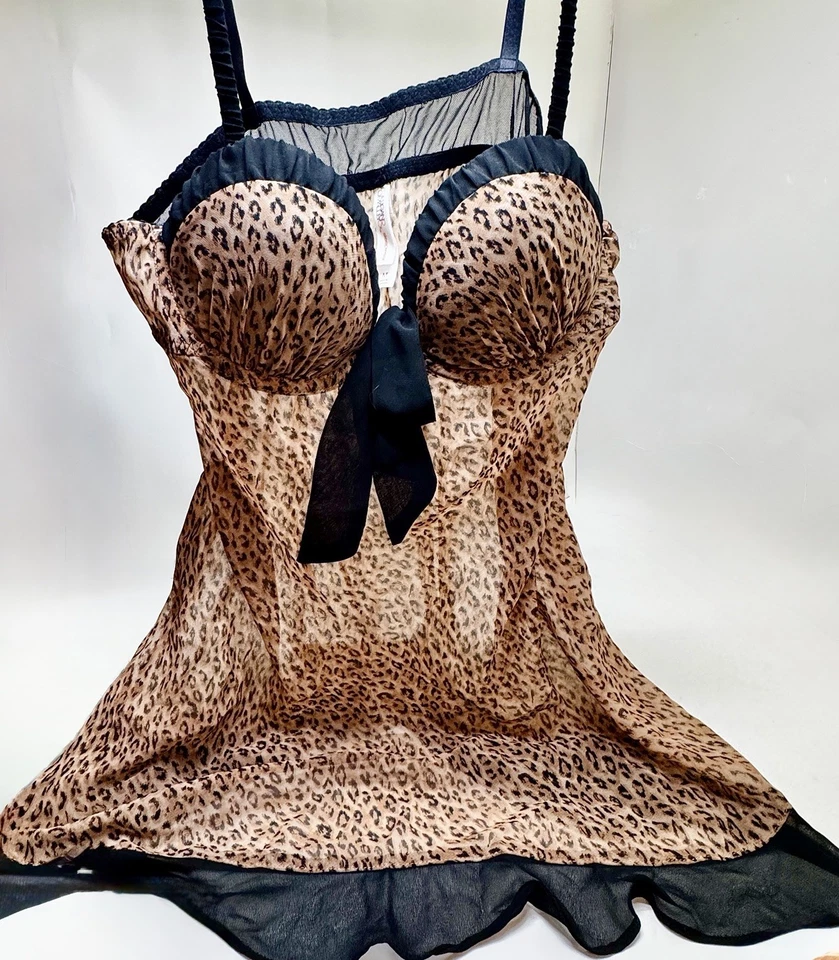 Ropa de dormir Gilligan & O'malley lencería bebé muñeca quimise guepardo estampado animal Foto 2 de 4