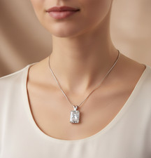 RARE 7.65 Ct White Diamond Pendant With Certificate, Great Shine, TERRIF FREE 