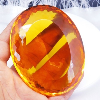 Natural 1680.00 Ct Mogok Orange-Yellow Painite Oval Cut Certified Loose Gemstone