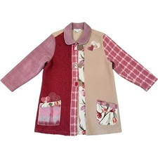 Coldwater Creek Jacket XL Pink Red Patchwork Heart Floral Tapestry Art to Wear