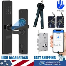 Fingerprint Smart Door Lock with Handle Keypad APP Remote Access Auto-Lock