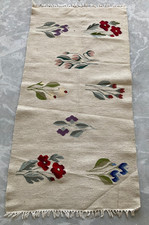 Vintage Traditional Handmade Beautiful Floral Kilim Floor Rug Carpet 143x72 cm