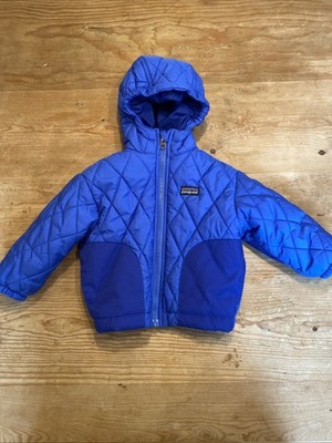 Patagonia Baby Puff Rider 18 Month Quilted Puffer Jacket Blue Hooded Winter