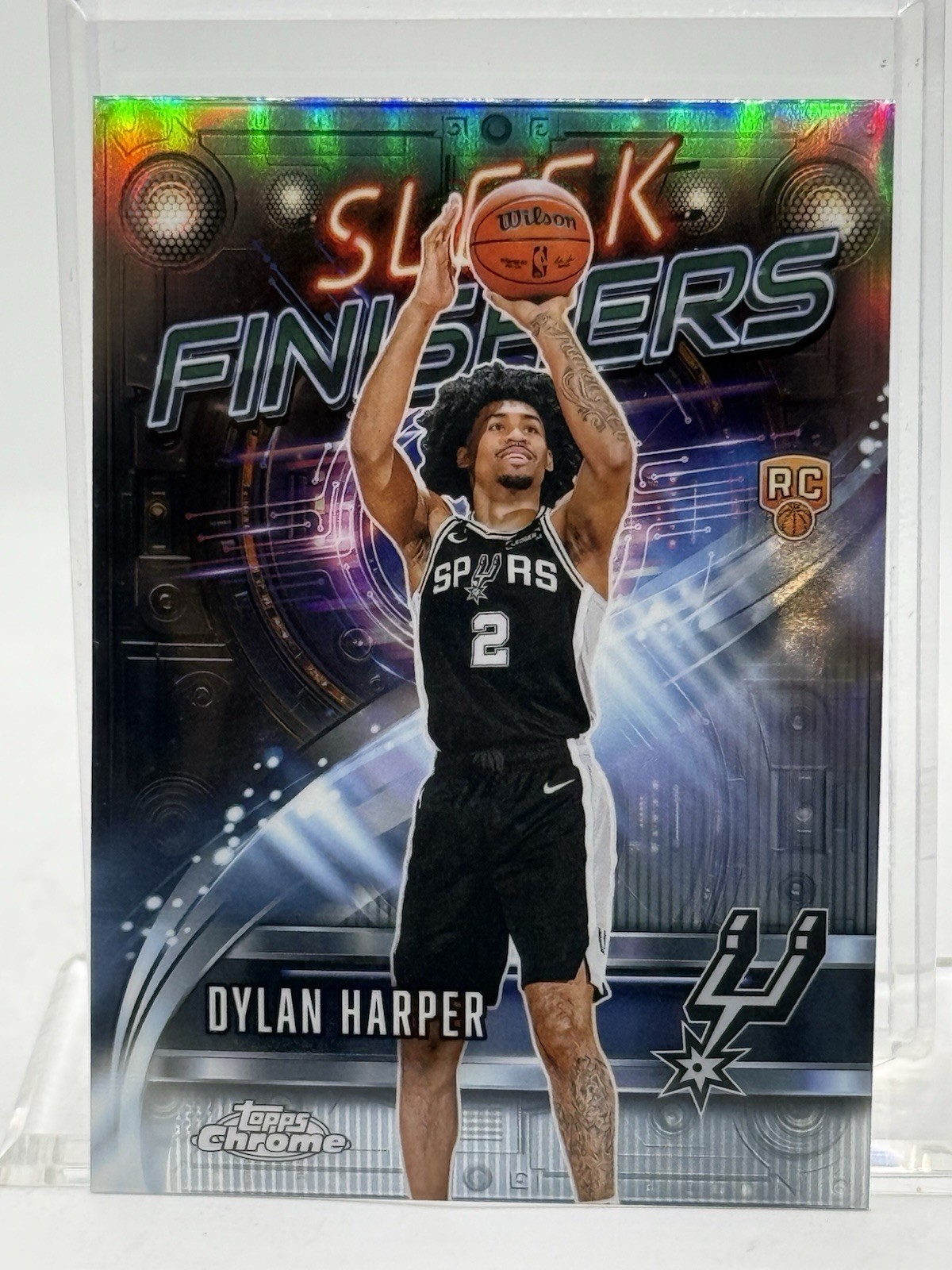 2025 Topps Chrome Sleek Finishers Refractor #SF-22 DYLAN HARPER (Spurs) RC