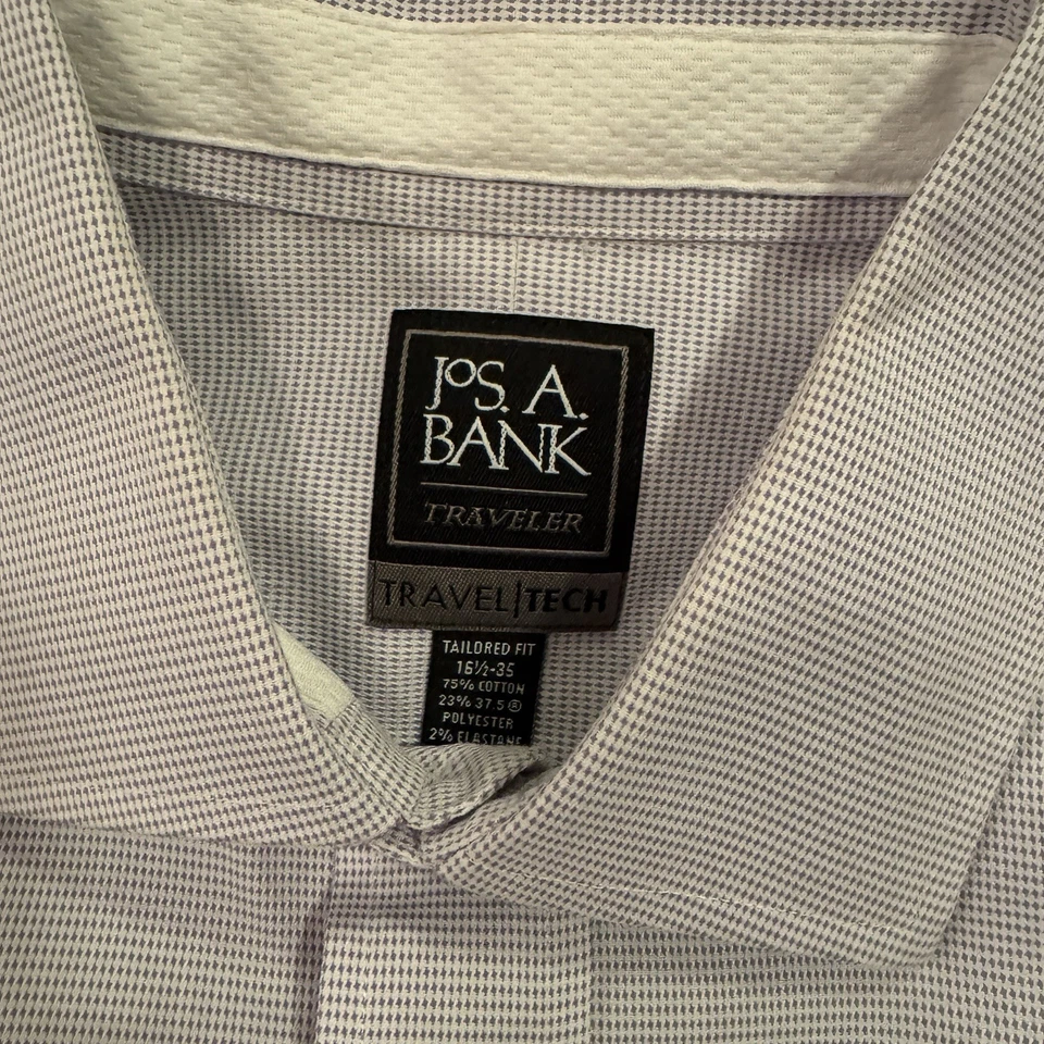 JoS A Bank Travelers Camisa de Vestir Para Hombres 16.5 34 Azul Crema Abotonada Lote de 8 Foto 2 de 4