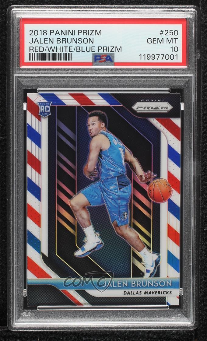 2018-19 Panini Prizm Red White & Blue Jalen Brunson #250 PSA 10 GEM MT 4r6