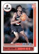2021-22 Hoops Winter #226 Greg Brown III Portland Trail Blazers Rookie