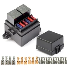 TIERXIALY Relay Fuse Block with terminals and Relays Slots car Fuse Relay Box...
