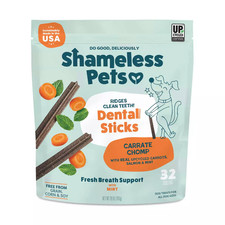 Shameless Pets Dental Sticks Dog Treats Carrate Chomp 28 oz
