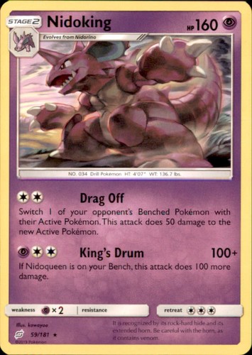 Pokemon Nidoking 59/181 Team Up Non-Holo