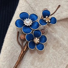 Velvet Plum Blossom Hairpin Chinese Style Hanfu Qipao Retro Hair Accessory