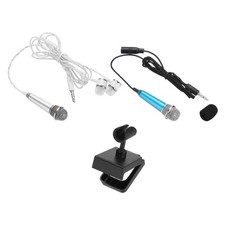 2Pcs Mini Microphone Tiny Microphone for Phone Silver, Blue
