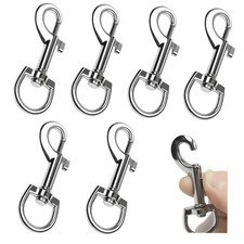 6 Pack 3.2 Inch Swivel Eye Bolt Snap Hooks Zinc Alloy Single Ended Flag Clips