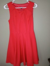 Express Size 4 A Line Sleeveless Orange Lined Dress Fot Flare Style Side Zipper 
