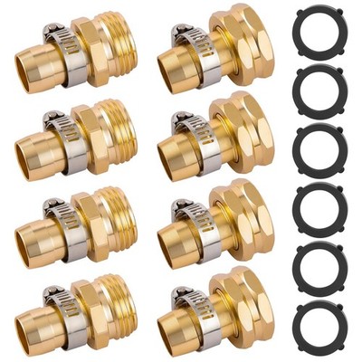 4 Set Garden Hose Repair Connector Fit for 3/4'' or 5/8'' hose(Female & Male) 