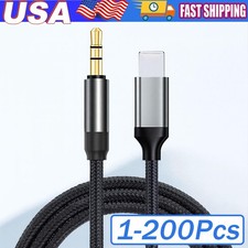 For iPhone 7 8 11 12 13 14 Pro Max 8 Pin to 3.5mm AUX Audio Car Adapter Cord Lot