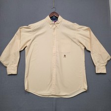 Vintage Tommy Hilfiger Men's Yellow Long Sleeve Dress Shirt Size 16.5 / 34-35
