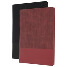 2Pack Hardcover Leather Lined Note Book, 100 Pages 8.3x5.7" A5, Black/Red