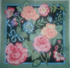 Leisure Arts Rose Pillow Needlepoint Canvas  PQ