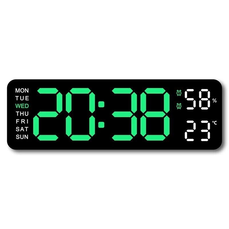 Digital LED Large Display Wall Desk Alarm Clock W/ Calendar Temperature Date USA featured image