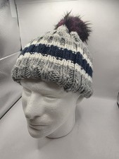 Women's Faux Fur Pom Beanie Multi Colored Pom 100 Acrylic