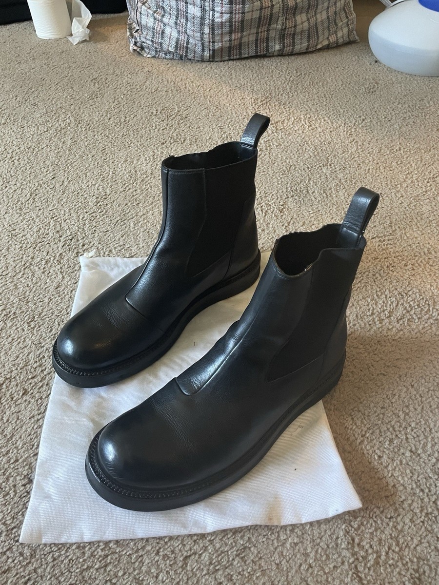 rick owens チェルシーブーツ rick owens チェルシーブーツ RICK OWENS Waxed-Leather Chelsea Boots